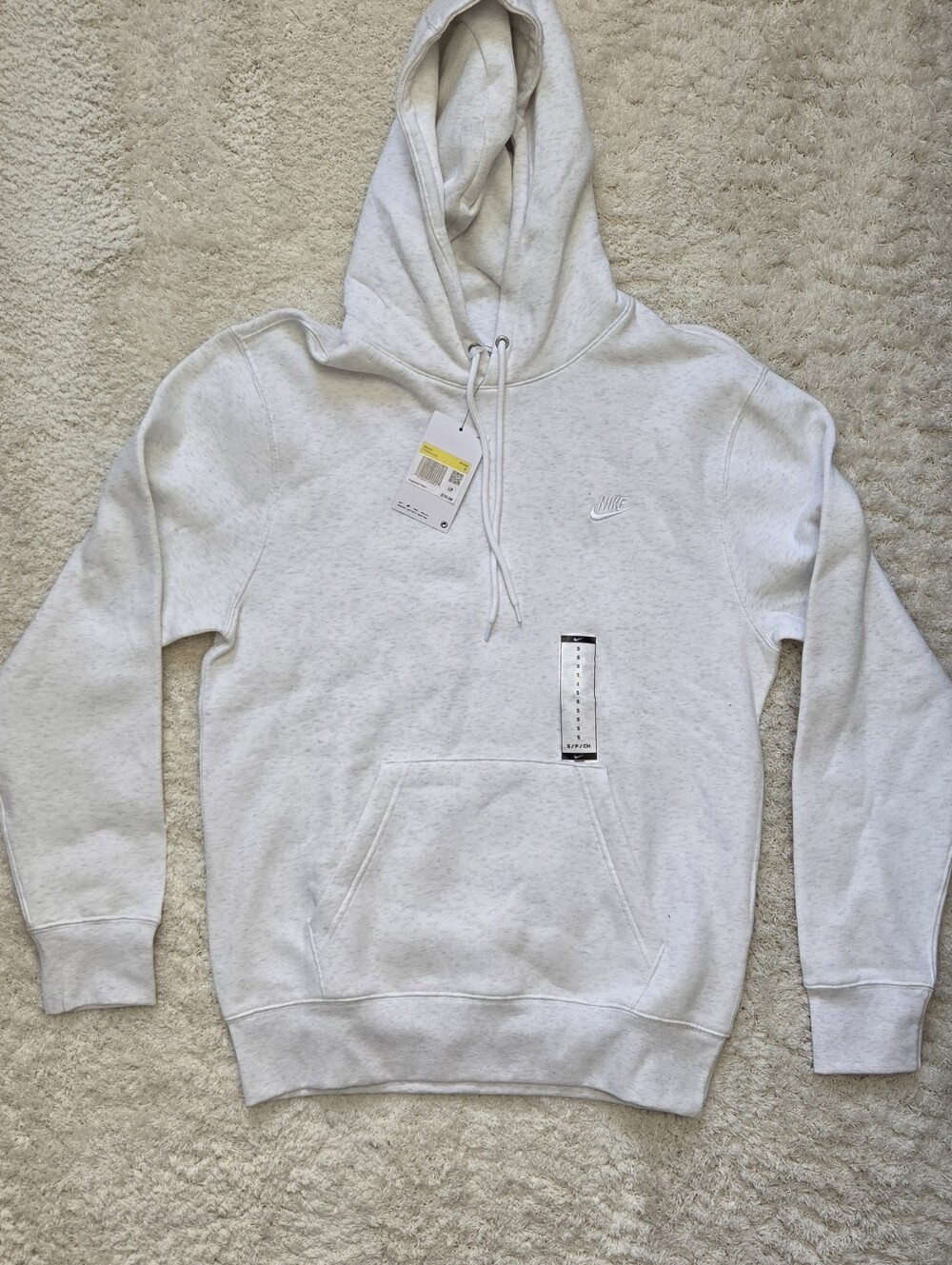 Nike Men's Heather Light Gray Pullover Hoodie